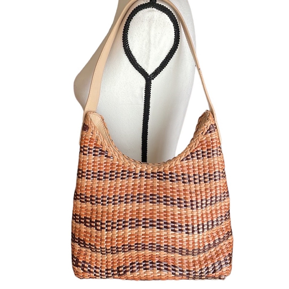 Monsac Leather Weaved Handbag